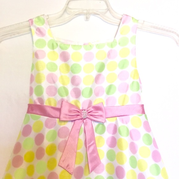 Youngland Sz 8 Dress, Pink & Green Polkadots, EUC - Picture 7 of 7